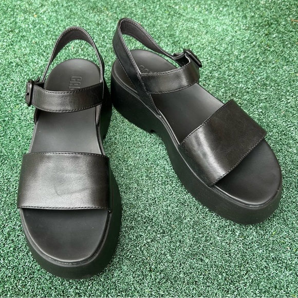 Camper Misia Platform Sandal Leather Black 41 - Picture 4 of 16